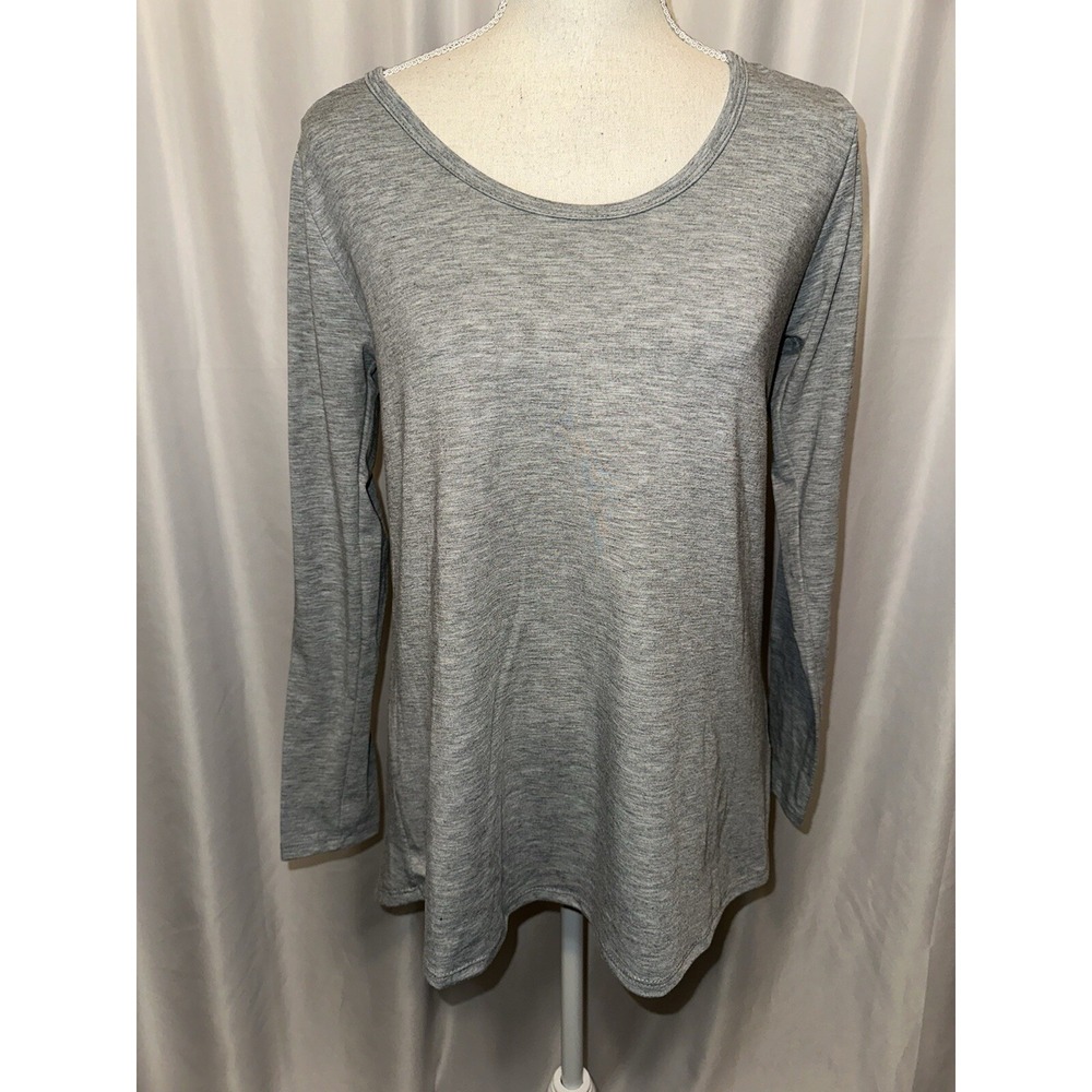 LulaRoe Top Womens Size S Gray Long Sleeve Hi-low Stretch Simply Comfortable